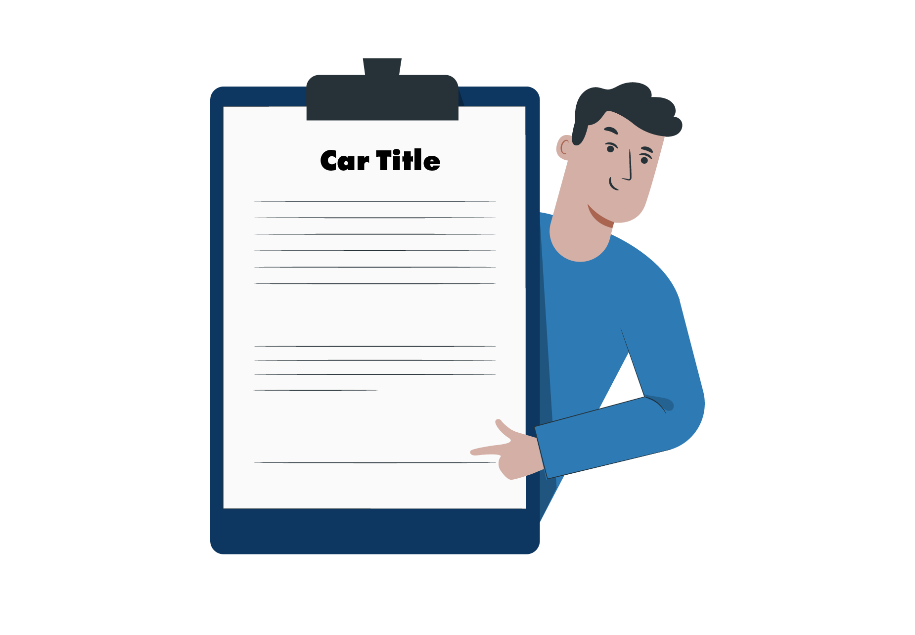 thumbnail image of man signing Car Title