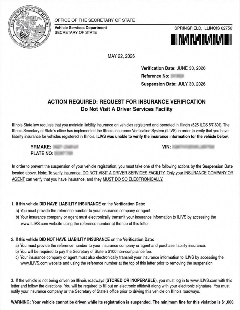 Carta de ILIVS del Secretario de Estado de Illinois Carta de ILIVS del Secretario de Estado de Illinois