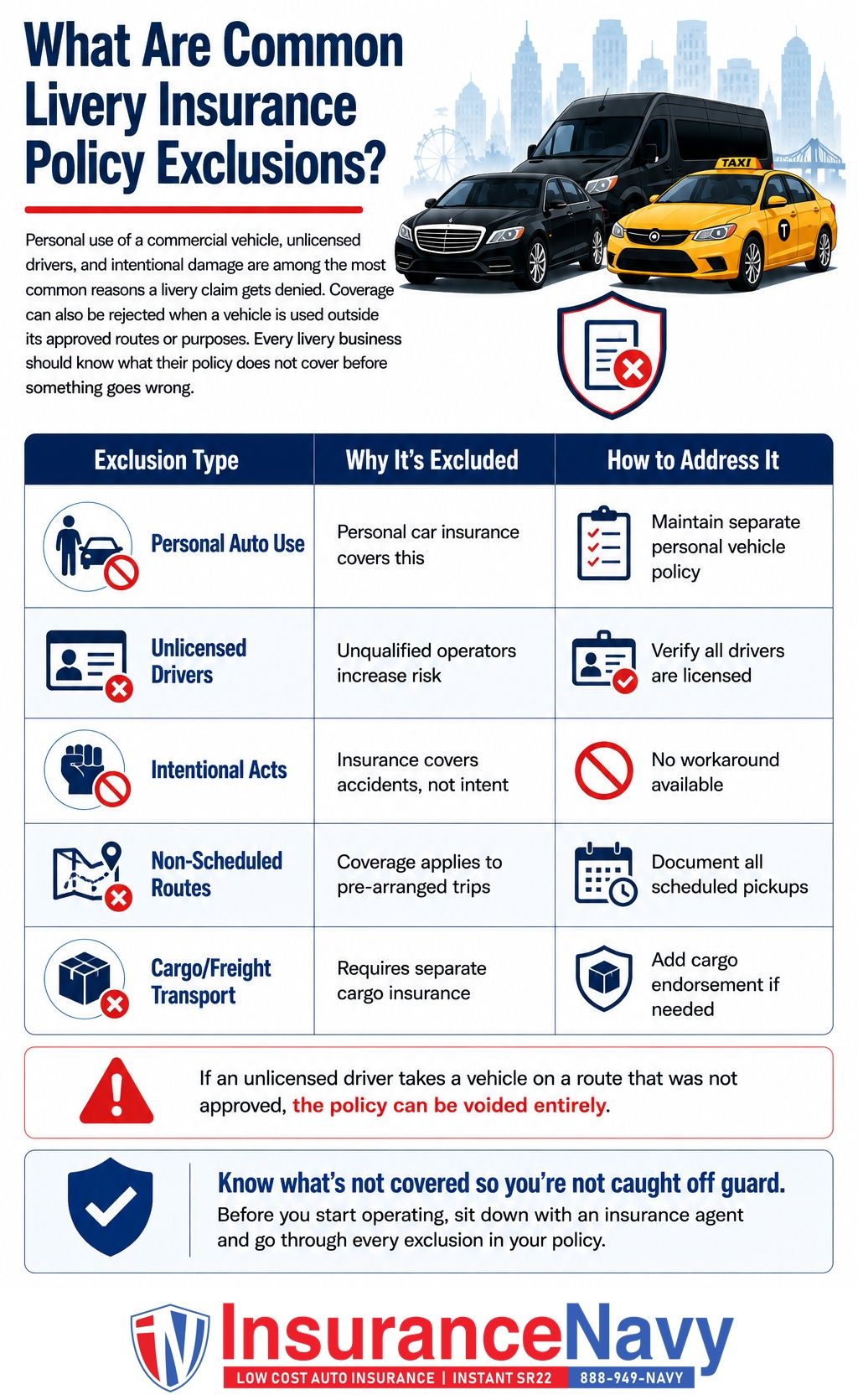 What Are Common Livery Insurance Policy Exclusions?