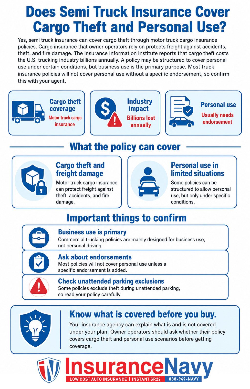Does Semi Truck Insurance Cover Cargo Theft and Personal Use? Does Semi Truck Insurance Cover Cargo Theft and Personal Use?
