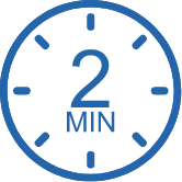 2 minutes clock face icon - Only two minutes for your quote