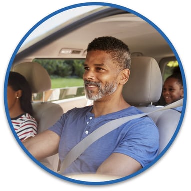 Man drives his car with his children in booster seats 