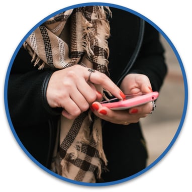 Woman gets a quote online using her phone.